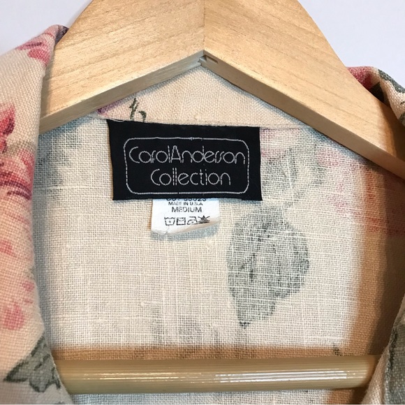 Carol Anderson Collection Linen Vintage Floral Button Blazer Jacket Size Medium - Picture 4 of 16